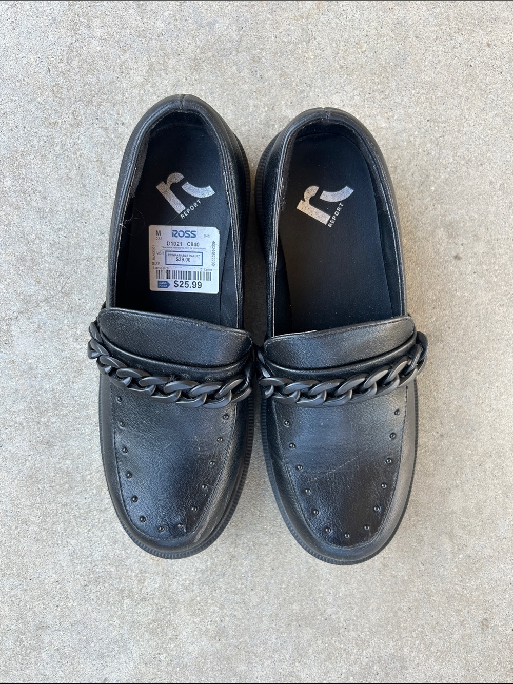 Report Black Chain-Trim Men's Slip-On Loafers